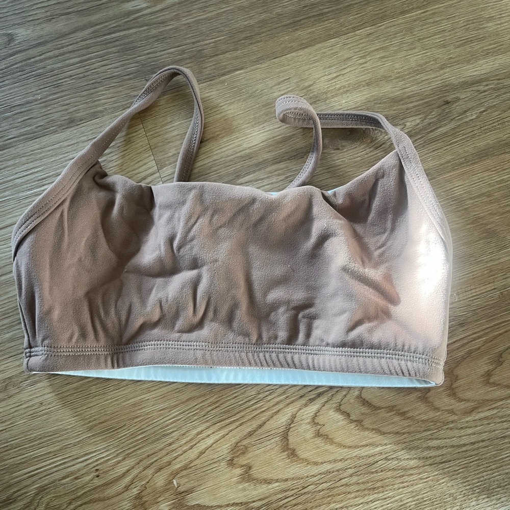 BuffBunny Light Brown and White Reversible Sports Bra